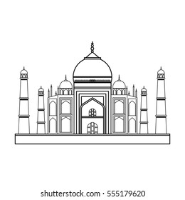 Taj Mahal Icon Outline Style Isolated Stock Vector (Royalty Free) 521560414