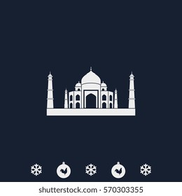 Taj Mahal Silhouette Icon.