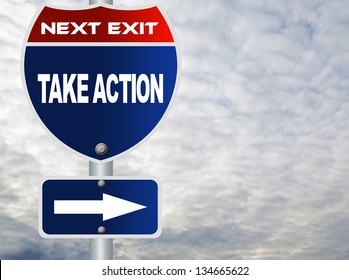 Take Action Road Sign