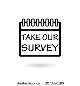 Take Our Survey Icon With Shadow