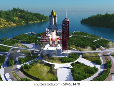 The take-off area.,3d render