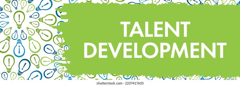 Talent Development concept image with text and bulb symbols.