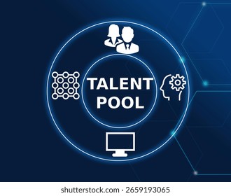 talent pool tech concept.A pool of potential candidates or employees who have the skills and qualifications needed for future roles or positions within an organization.