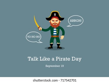 Talk Like a Pirate Day. Pirate cartoon character. Pirate illustration - Powered by Shutterstock