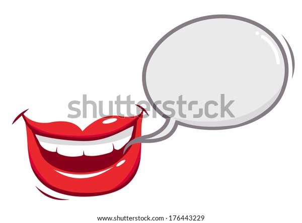 Talking Female Lips Speech Bubble Stock Illustration 176443229 1517