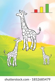 Tall Taller Tallest Giraffe Cartoon Image Illustration 