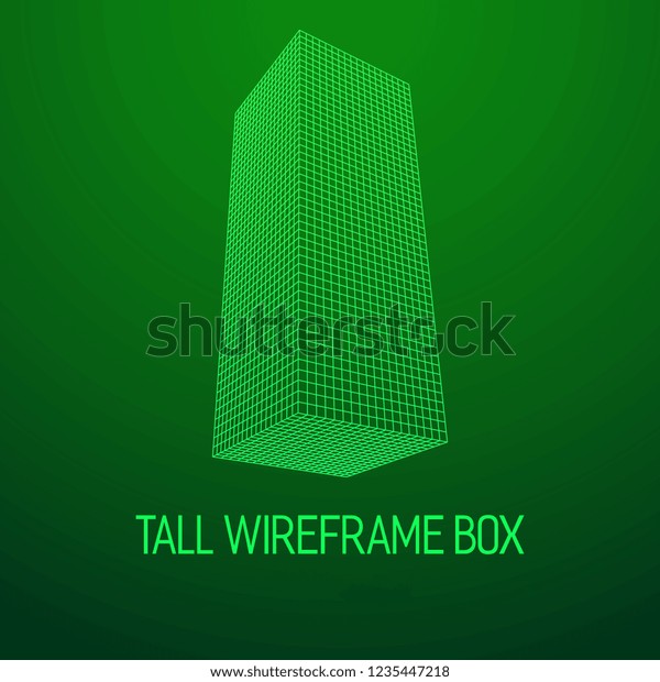 Tall Vertical Rectangle Box Retail Wireframe Stock Illustration ...