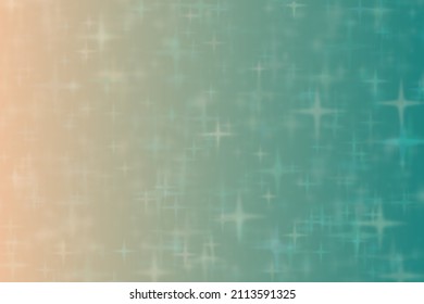 Tan And Turquoise Abstract Defocused Background With Star Shape Bokeh Spots