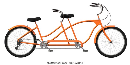 Tandem Bike, 3d Illustration, 3d Rendering