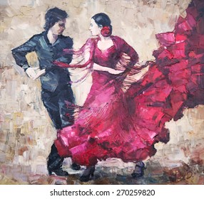 Tango Dancers Digital Painting, Tango Dancers