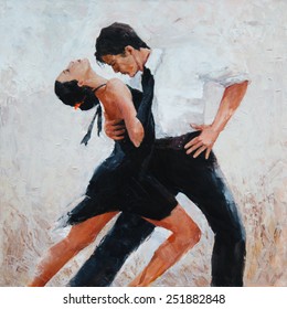 Tango Dancers Digital Painting/tango Dancers