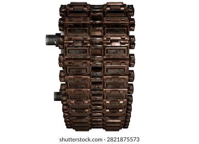 Tank Tracker wheel isolate on a white background. 3d rendering.