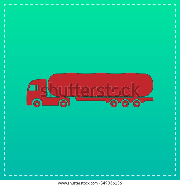 Tank truck Icon Illustration. Red pictogram with\
black stroke