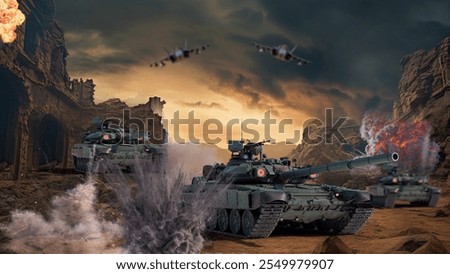 Tanks and Jets at War zone