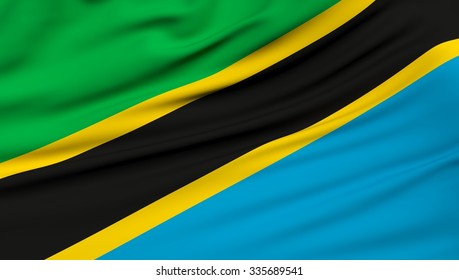 Tanzania Flag. 3d illustration