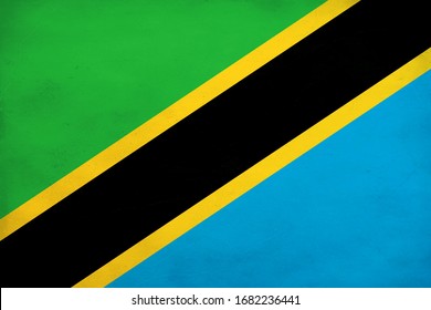 Tanzania Flag of Eritrea, Tanzaniaflag pattern on the concrete wall, flag of Tanzania banner on scratched vintage texture, retro effect , Background for design in country flag