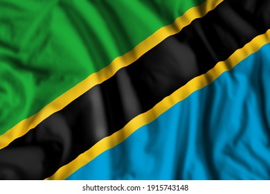 Tanzania flag realistic waving for design on independence day or other state holiday