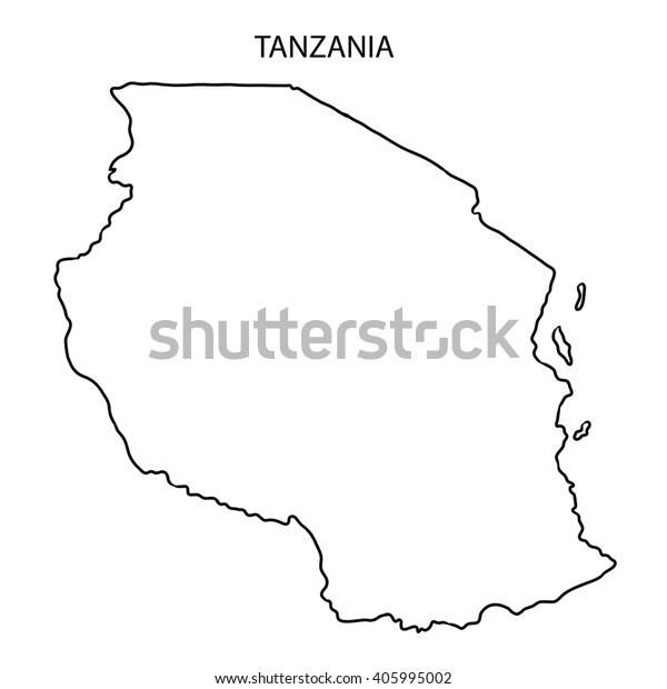 Tanzania Map Outline Stock Illustration 405995002 Shutterstock   Tanzania Map Outline 600w 405995002 