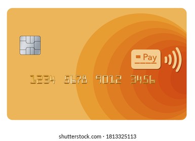 A Tap To Pay Credit Or Debit Card That Is A Mock Generic Version Is Seen Isolated On A White Background. Copy Space Available.