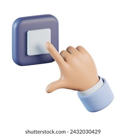 Tap Stop Button 3D Icon Illustration