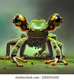 Tarantula Frog Hybrid, Made With AI Assistance