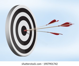 Target With Arrow In The Center 3D Illustration