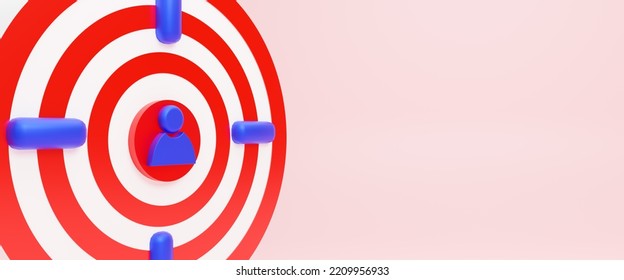 Target Audience Customer Segmentation Marketing Strategy Concept, Target Customer, Buyer Persona, Marketing Segmentation, Job Recruitment Concept, People Icon Target Group And Aiming, 3d Rendering