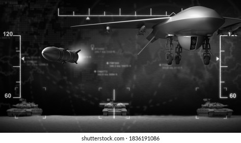 Target And Drone Attack - 3D Rendering