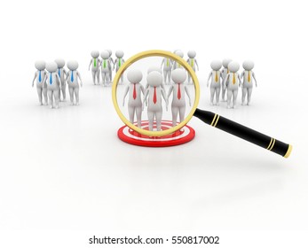 target group concept 3d render