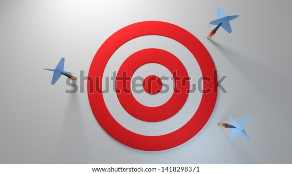 Target shot\
opportunity dartboard performance how accurate can it be win looser\
miss fail flunk throw loss failure score on white background\
competition archery isolated 3d\
illustration