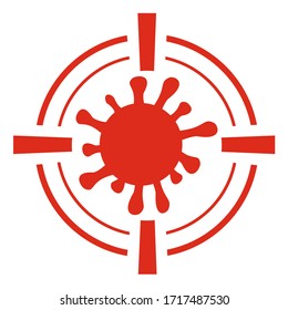 Target White Black Red Icon Symbol Covid-19 Virus