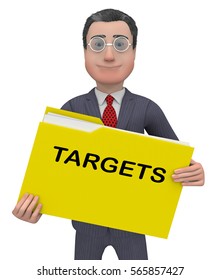 Targets Character Holding Folder Represents Aiming Folder 3d Rendering
