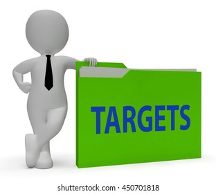 Targets Folder Indicating Folders Administration And Business 3d Rendering