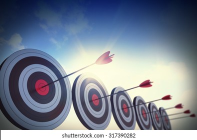 Targets Hit In The Center By Arrows