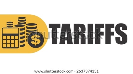Tariffs increasing. Price going up. Red arrow pointing up with text. Economy vector illustration