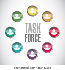 Task Force People Network Sign Concept Illustration Design Graphic