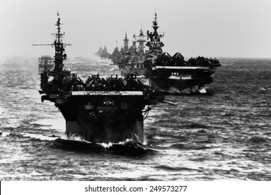 Task Group 38.3 entering Ulithi anchorage after the Philippine invasion and Battle of Leyte Gulf.