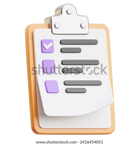 Task List 3d icon isolated White Background 3d rendering