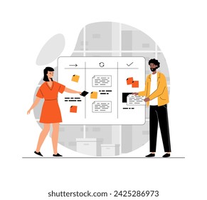 Task management concept. Task management application, business software, productivity online platform, progress tracking.Illustration with people scene flat design for website and mobile development - Powered by Shutterstock