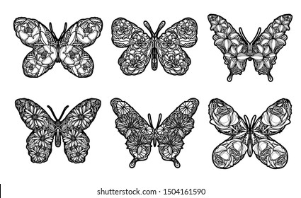 Download Realistic Black And White Butterfly Tattoo Designs