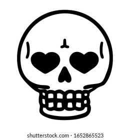 Tattoo Black Line Style Skull Stock Illustration 1652865523 | Shutterstock