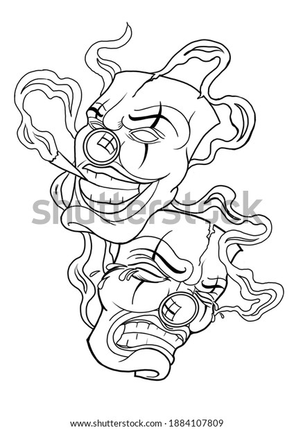 Tattoo Sketch Chicano Mask Tattoo Design Stock Illustration 1884107809 ...