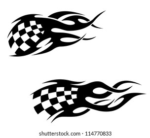 Similar Images, Stock Photos & Vectors of Checkered flag with black ...