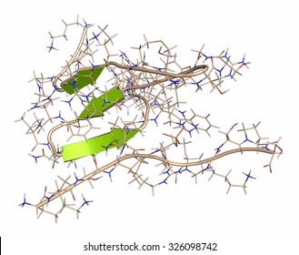 Tau Protein Fragment. May Play A Role In Alzheimer's Disease. Cartoon + Line Representation. Secondary Structure Coloring.

