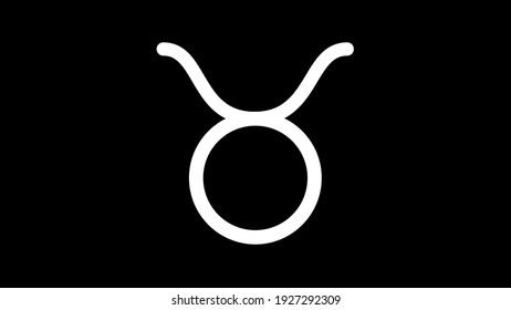 Taurus Sign Or Symbol Animation On Black Background