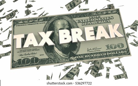 Tax Break Loophole Money Falling 3d Illustration