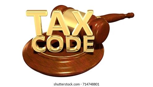 Tax Code Legal Gavel Concept 3D Illustration