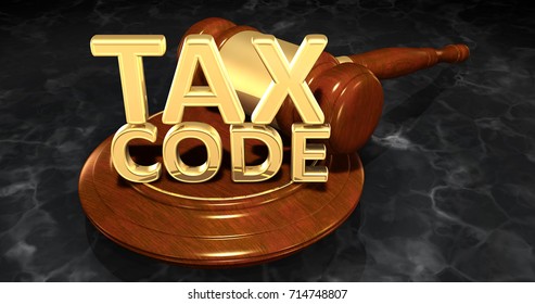 Tax Code Legal Gavel Concept 3D Illustration