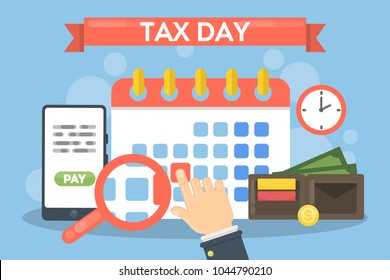 Tax Day Holiday Time Refund Reminder Stock Vector (Royalty Free ...