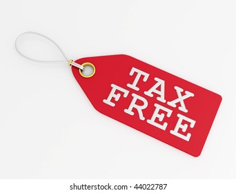 Tax Free Tag Isolated On White Background - Rendering